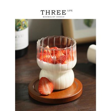 Tlife·Dandy·杯具玻璃杯條紋胖胖牛奶杯咖啡杯高級感家用 |花花