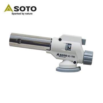 【贈通用瓦斯罐4入】日本SOTO 兩段式料理/烘焙用抗菌溫控瓦斯噴槍KC-700 (日本製 附底座)