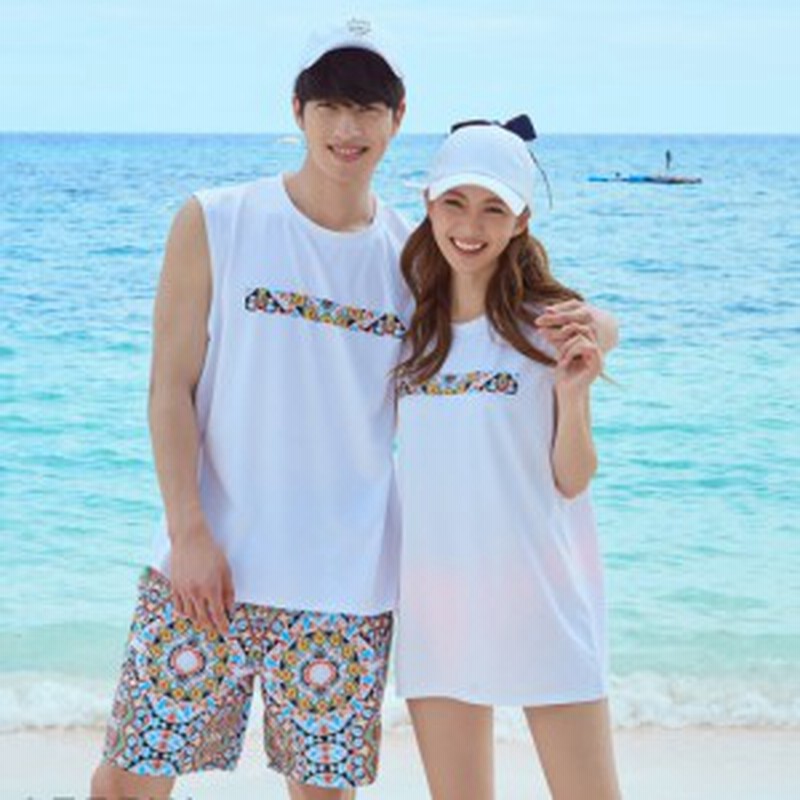 水着の上に着る Tシャツ ノースリーブ ラッシュガード レディース メンズ 韓国 シービーチ トップス シンプル おしゃれ カップル ペア 通販 Lineポイント最大1 0 Get Lineショッピング