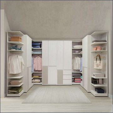 收納衣櫃ㄇ型組合高衣櫃 (衣櫥+被櫃) 拉門衣櫥  【163A5701】Leader傢居館163-N112x2+N113+N114+M311+M314x8