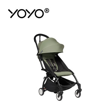 Stokke - YOYO² 法國 6+ 推車組合(含車架)-黑色車架+橄欖綠