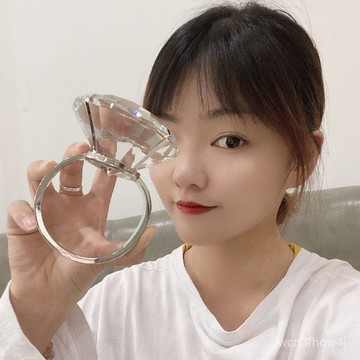 ✨臺灣有貨✨免運✨仿真水晶大鑽戒愛心鑽石送閨蜜衕學女朋友生日禮物七夕情人聖誕節 KHSV