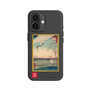 iPhone 16 SolidX 黑 - The MET - 畫框系列 - 歌川廣重《名所江戶百景 蓑輪金杉三河島》