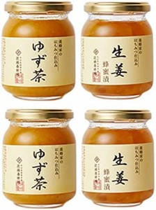 [近藤養蜂場] 国産 ゆずのセット ゆず茶  生姜蜂蜜漬 各2本