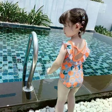 高顏值連體游泳衣 女童連身泳衣夏裝新款韓版泳裝寶寶兒童小公主夏天海邊游泳衣 兒童泳衣 夏季女孩 游泳服女孩 女童泳裝