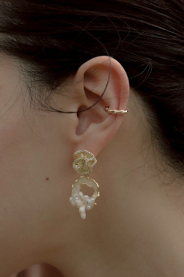 皇室耳環/耳夾 925純銀耳針 耳夾耳環 樹脂  飾品推薦 新娘飾品