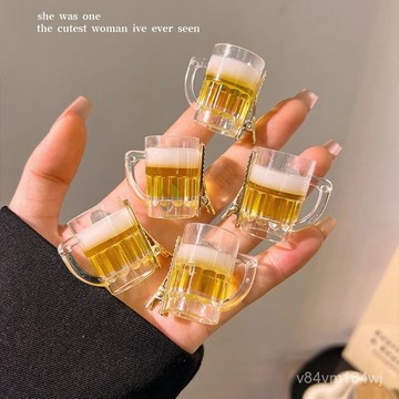 搞笑搞怪仿真大紮啤酒杯髮夾個性奇葩劉海碎髮夾髮卡子2024新款夏 C9AP