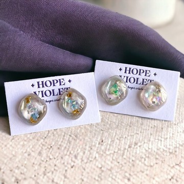 透明玻璃感耳環系列- Glassy Treasures No.2