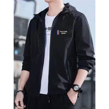 春秋季薄款沖鋒衣男外套男士防風防水戶外耐臟耐磨連帽風衣夾克男