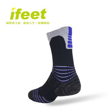 台灣製【ifeet】全方位足弓壓力運動襪網球襪(9824)-1雙入