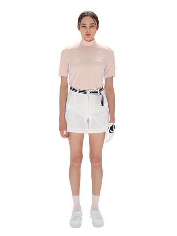 Seersucker Belted Half Pants Golf [White]