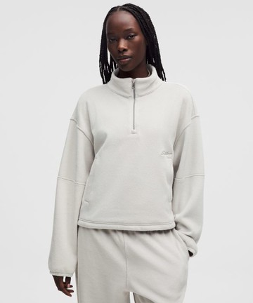 Plush Velour Oversized Half Zip Sweatshirt Size Medium