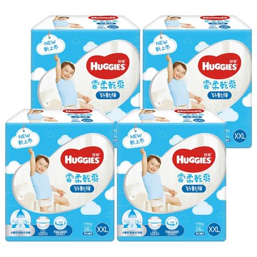 HUGGIES 好奇 雲柔乾爽好動褲/褲型尿布/紙尿褲 15kg以上  XXL  104片