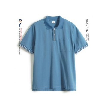 中年爸爸夏裝純棉短袖t恤男中老年人POLO衫老人爺爺夏季寬松衣服
