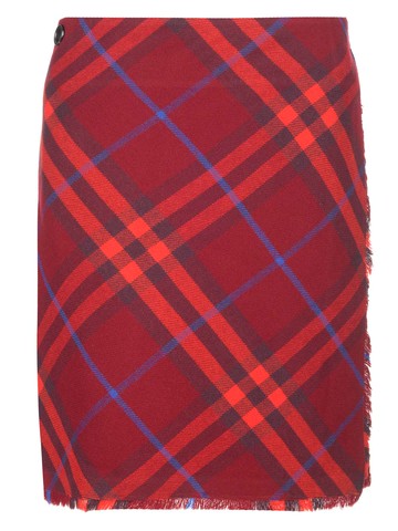 Burberry Check Pattern Wool Kilt