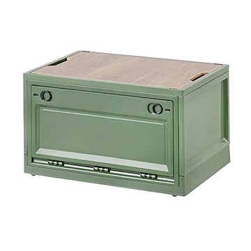 露營側開收納箱 多向開關 摺疊收納 加大容量  綠色  1個