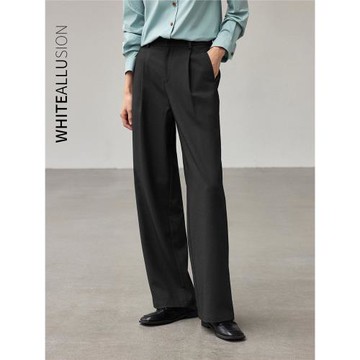 闊腿西裝褲女2025春秋新款高級感高腰窄版休閑褲顯瘦垂感直筒長褲