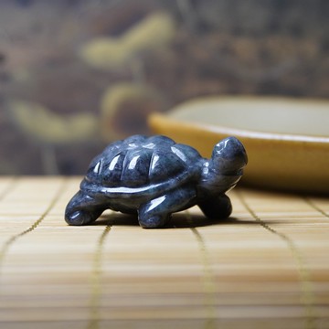 【吉祥‧長壽】烏雞翡翠烏龜 | 天然緬甸A貨翡翠 |  送禮