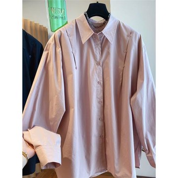 2024新款高級感超好看白色長袖襯衫女設計感寬松休閑洋氣漂亮上衣