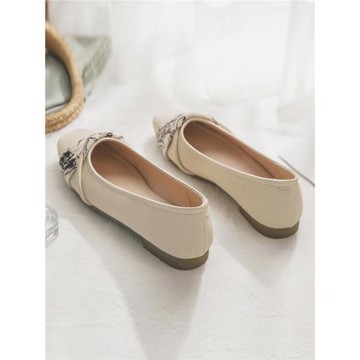 羊皮版~淺口平底晚晚風溫柔鞋配裙子法式氣質單鞋女2024新款夏季