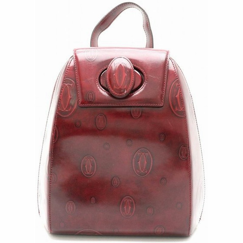 Cartier カルティエ ハッピーバースデー ハッピーバースディ リュック バックパック リュックサック ショルダーバッグ レザー エナメル ボルドー 中古 K 通販 Lineポイント最大0 5 Get Lineショッピング