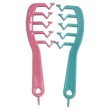 糖果色髮縫造型Z字梳 Set 2  粉色 + 綠色  1組