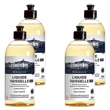 LA CORVETTE 法釩馬賽莊園 馬賽家事有機雙效洗碗精&洗手液  500ml  4瓶