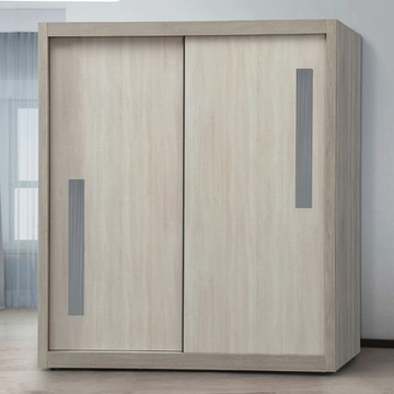 MUNA家居  艾力淺灰白原切雙色推門6X7衣櫥(3067)  182X62X200cm