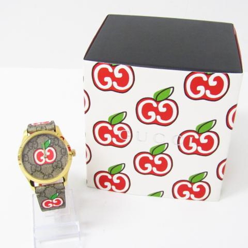 GUCCI グッチ Gタイムレス GG アップル レディース QZ 126.4 腕時計 箱 