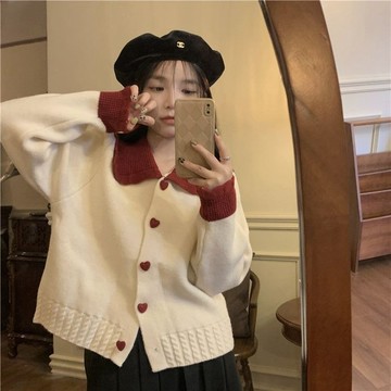 【砂糖夢境】復古甜美聖誕毛衣女小衆外穿2023秋冬森系法式修身針織衫洋氣上衣