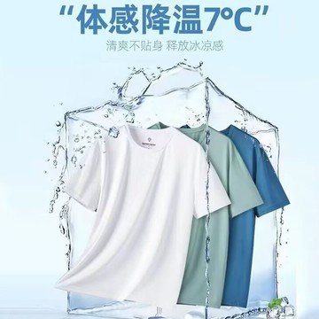【自己人】(8色可選)男生素色冰絲短袖上衣網眼T恤 涼感上衣速乾透氣短T 排汗衫 運動健身短袖T恤純色冰絲上衣