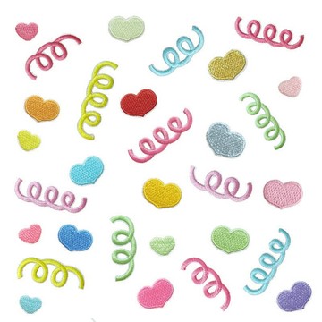 【哈狼族】服飾輔料/刺繡布貼/EML/愛心彈簧系列 大愛心 小愛心2圈彈簧 3圈彈簧背膠直貼-貼紙型☆蝦皮代開電子發票