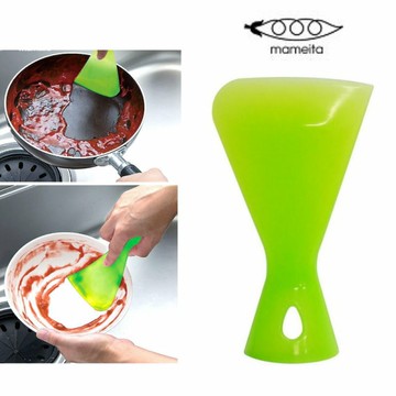 asdfkitty*日本 MAMEITA 碗盤清潔刮板/矽膠刮板-可刮掉碗盤的油.殘渣.醬.方便用洗碗機或手洗.-正版