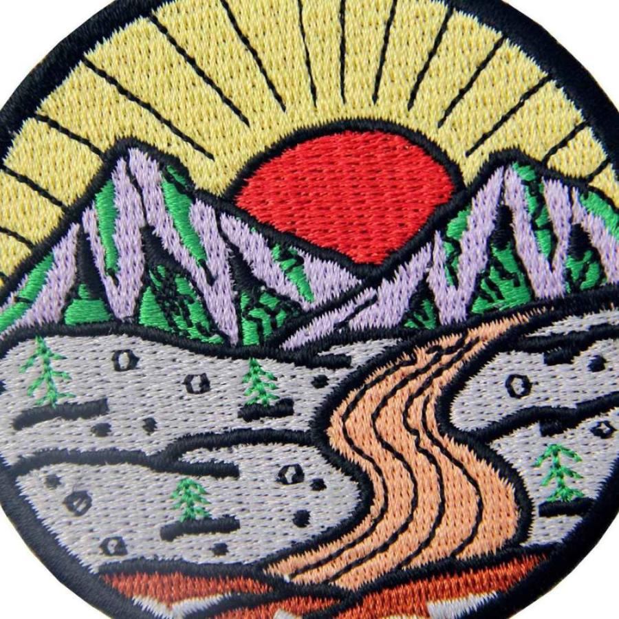 Sunrise from Mountain Vintage Explore Outdoor Patch Embroidered Applique Ir