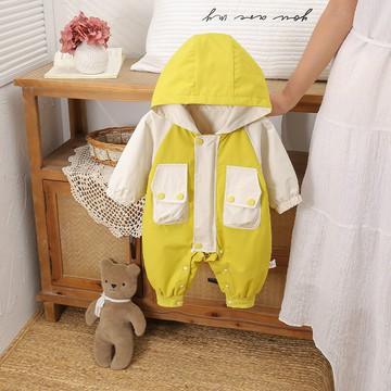 秋季男女寶寶長袖連體衣可愛洋氣春秋裝連帽嬰兒衣服滿月百天爬服鑫弘-萌寶童裝可開發票