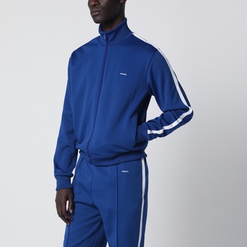 Blueette/white technical fabric sweatshirt