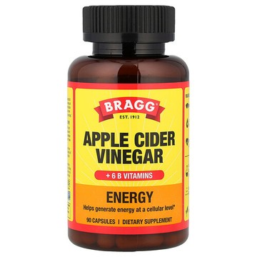 Bragg, 能量，蘋果醋 + 6 種 維生素 B 群，90 粒膠囊