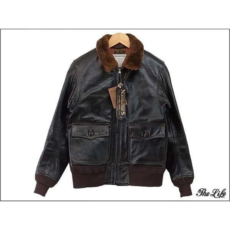 中古 美品 COLIMBO コリンボ AVIATOR AN-J-3A TYPE 馬革 38 黒茶 