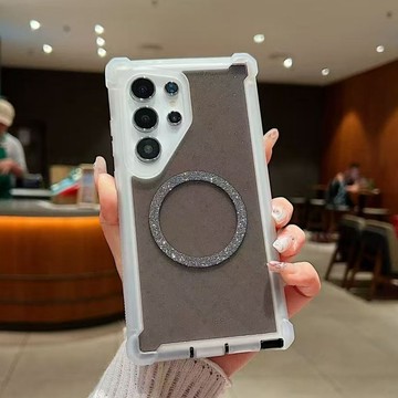 閃粉磁吸太空殼 適用三星Galaxy s26 S25 Ultra手機殼 三星 s24+ 四角氣囊防摔保護殼 無線磁吸充電