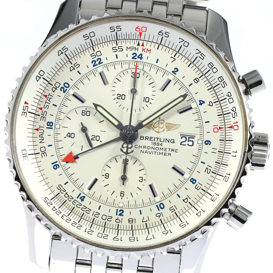 ブライトリング BREITLING A24322 ナビタイマー ワールド クロノグラフ GMT 自動巻き メンズ 美品 _754309 |  LINEショッピング