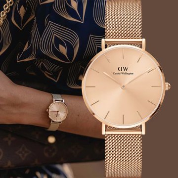 Daniel Wellington DW 女錶-28mm Petite Unitone 經典極簡米蘭帶手錶 新春換新 送禮首選-玫瑰金 DW00100470