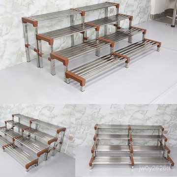 🔥免運下殺🔥不銹鋼花架現代中式多層階梯式陽臺室內室外簡約家用花架子戶外 三層花架 落地架 層架 多層階梯花架  花架