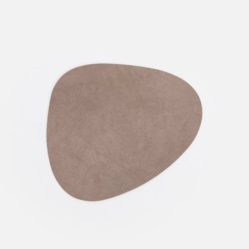 LIND DNA Nupo皮革曲線杯墊 灰棕