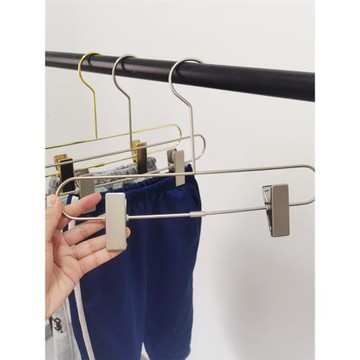 金色兒童褲架褲夾ins北歐風金屬褲子衣架服裝店帶夾子可移動衣掛