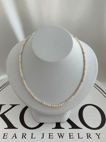 天然無調色糖果混彩3-4mm海水akoya珍珠項鍊 京都直郵