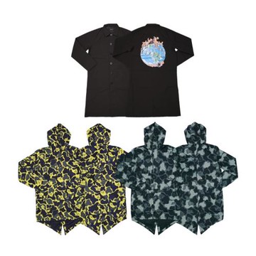 (瑕疵清倉) RipNDip火焰地球中指貓潮牌長款夾克迷彩賤貓長袖外套