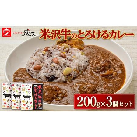 ふるさと納税  米沢牛のとろけるカレー （200g×3個セット） 山形県 南陽市 1795 山形県南陽市