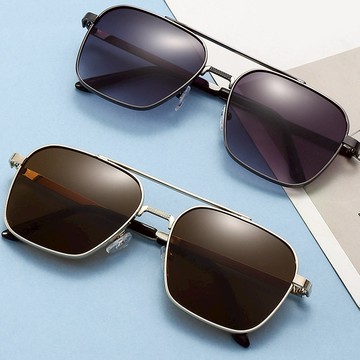 超輕復古港風大框雙梁墨镜男款潮開車駕駛專用飛行員眼镜 74242