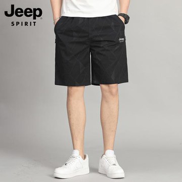 (免運)吉普JEEP透氣新款短褲男夏季薄款冰絲五分褲寬松大碼運動褲男士
