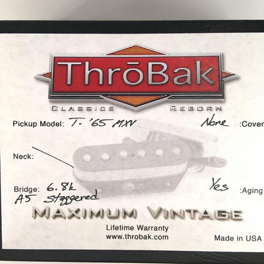 ThroBak T-65 MXV- ThroBak Tele Guitar Pickup   Bridge   Aged